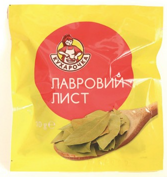 Лавровий лист Кухарочка цілий сухий, 10г